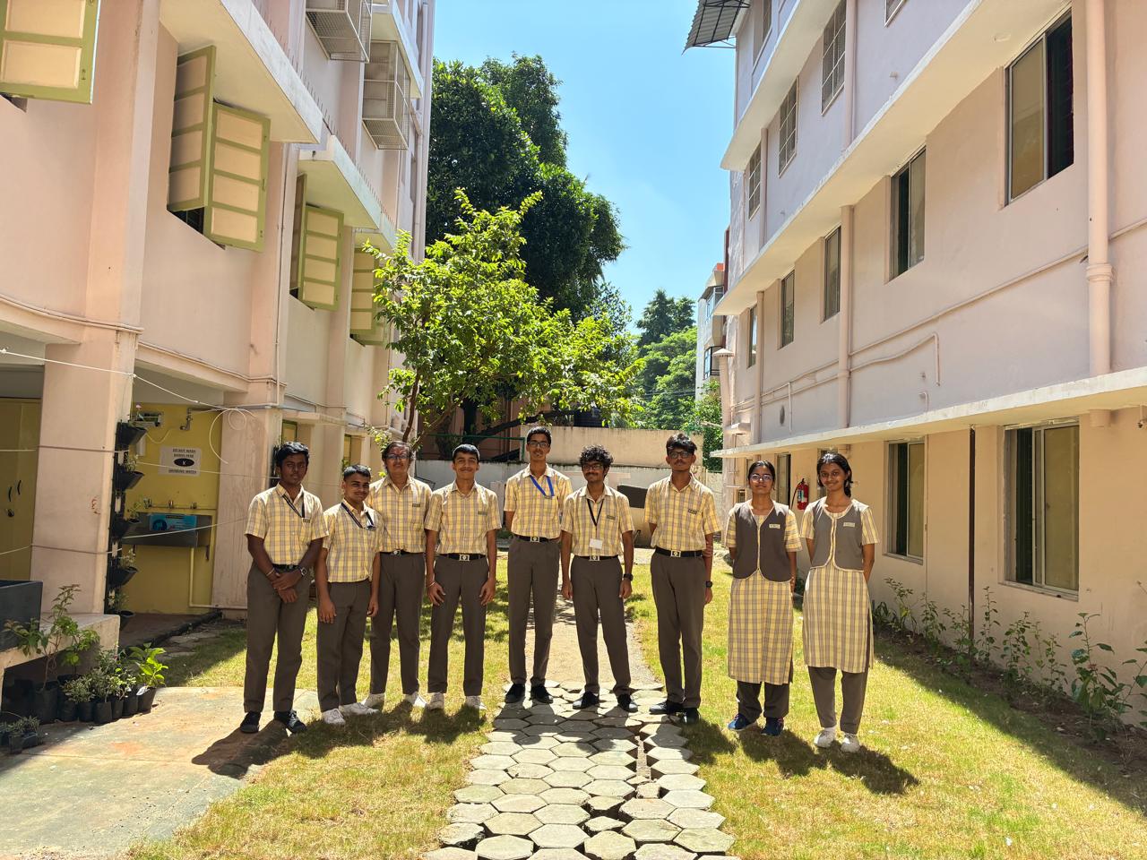 MADFLUX team at PSBB School courtyard
